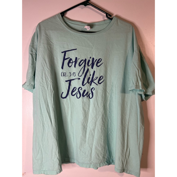 Delta Rings Tops - Men's Delta Rings Forgive like Jesus T-shirt Size 2XL Green